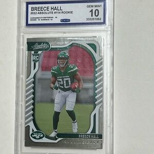 2022 Panini Absolute Breece Hall CCG 10 Gem Mint Graded Card New York Jets RB